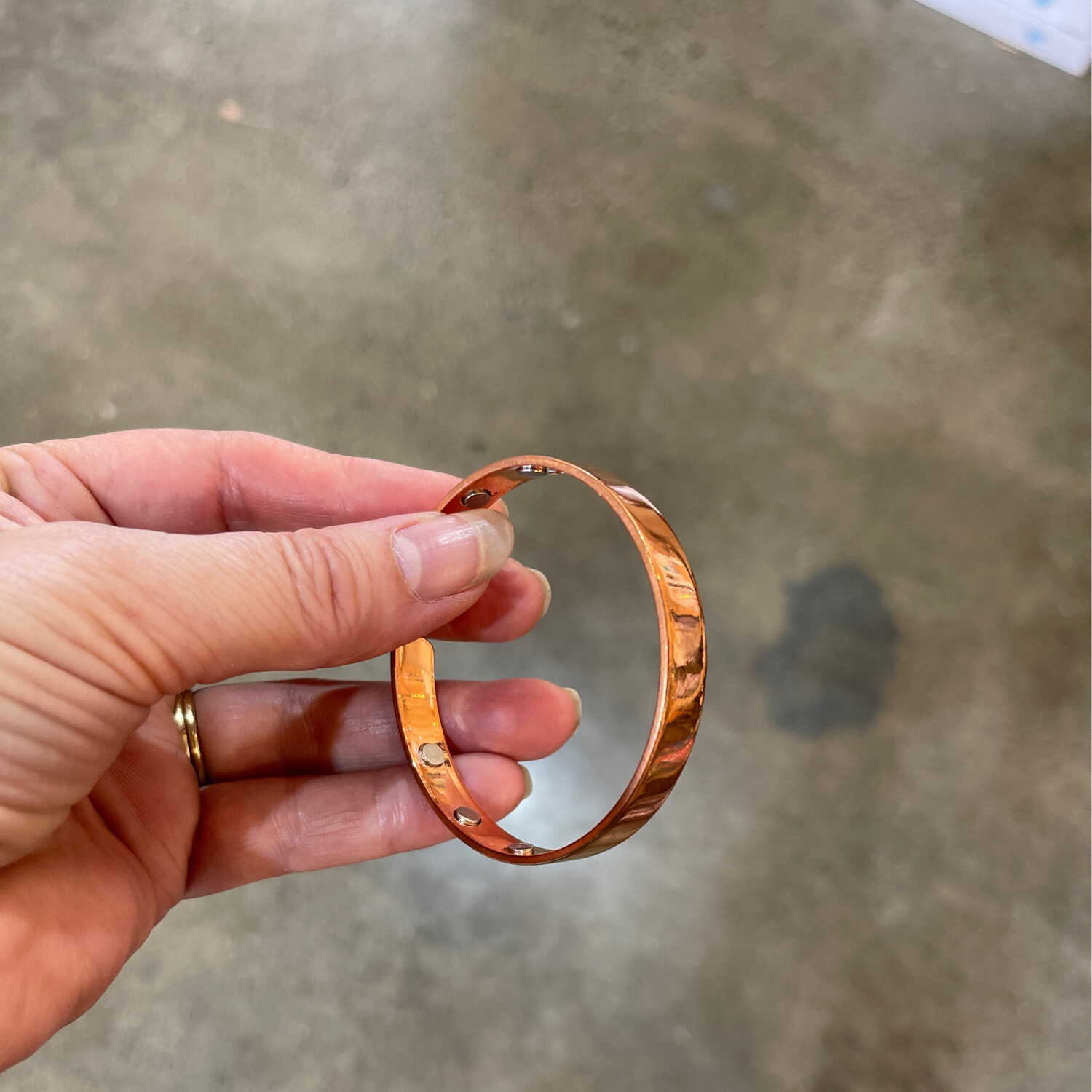 Copper Bangle Bracelet With Magnets