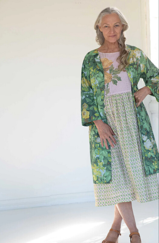 Lazybones Organic Cotton Garments In Sidewall Greenery Fabric