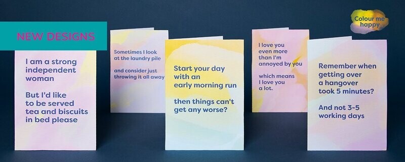 Colour Me Happy; Cath Tate Cards