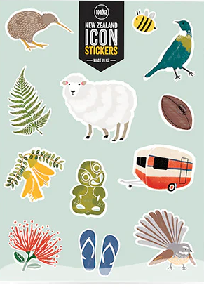 New Zealand Icon Stickers, 100 Percent Kiwi