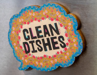 Dishwasher Magnet - Double Sided, natural life, Design: 2. Speech Bubble