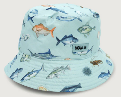 Bucket Hats, Moana Road, Design: 2. Fishing Club large