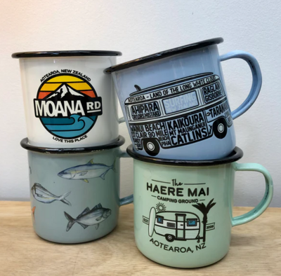 Moana Road Enamel Mugs