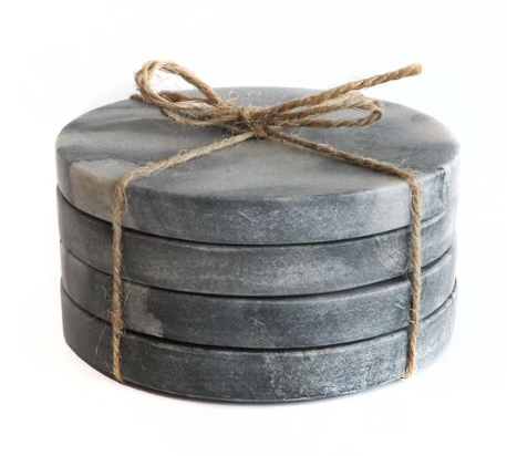 Round Marble Coasters, Sets of Four