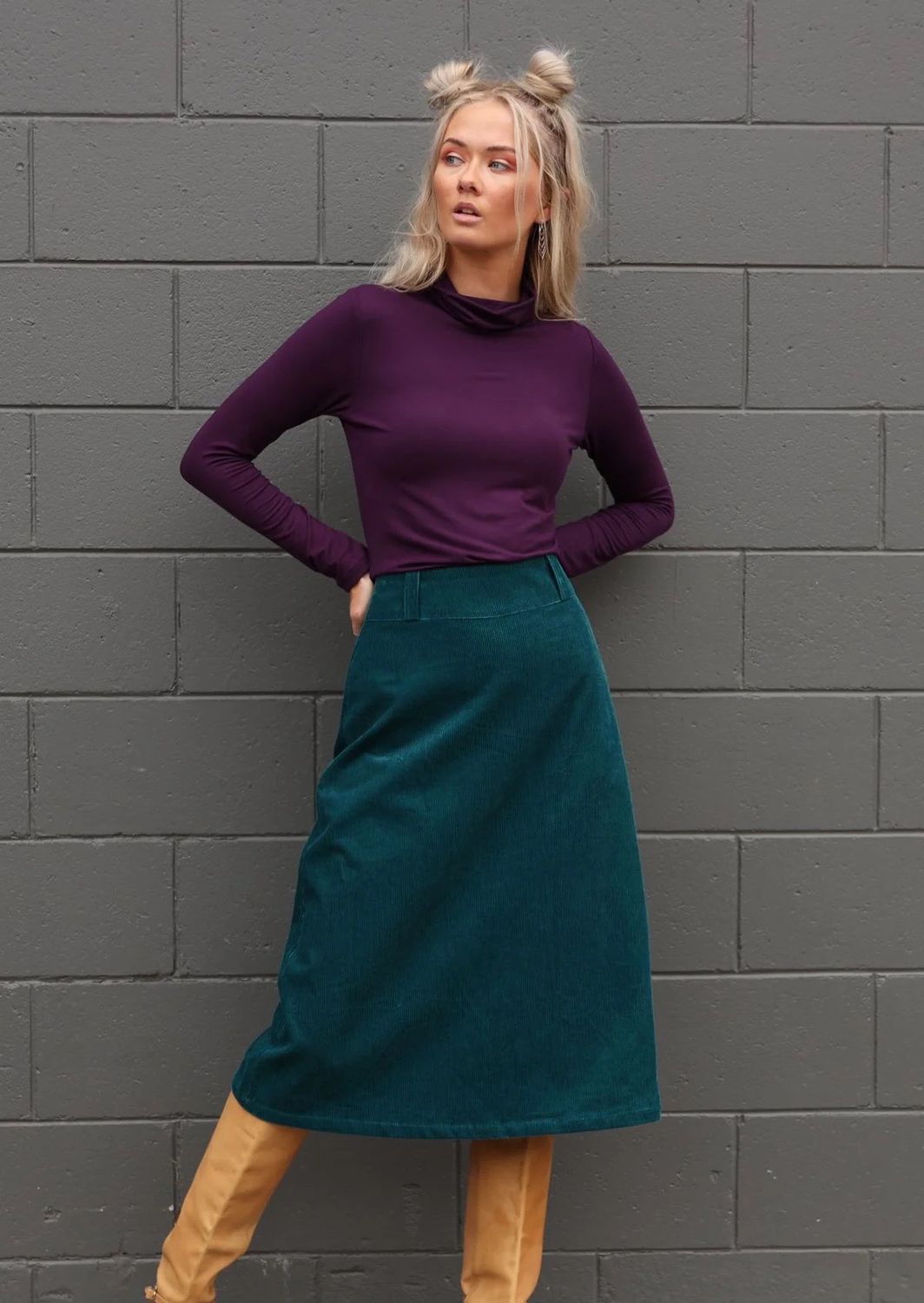 Karma East Long Corduroy Skirt