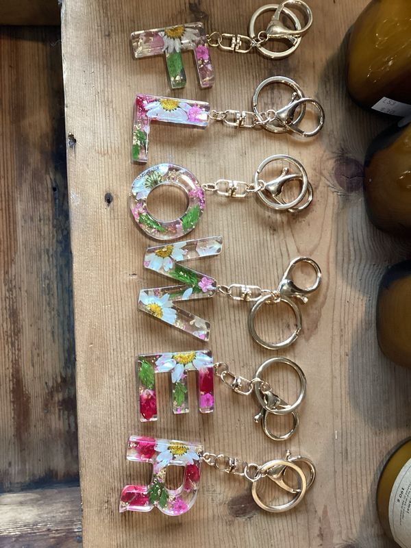 Key Chain Bloom Dried Flowers In Resin