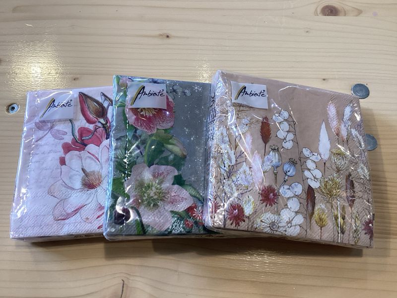 Luxury Art Serviettes by Ambiente . Small Cocktail Napkins