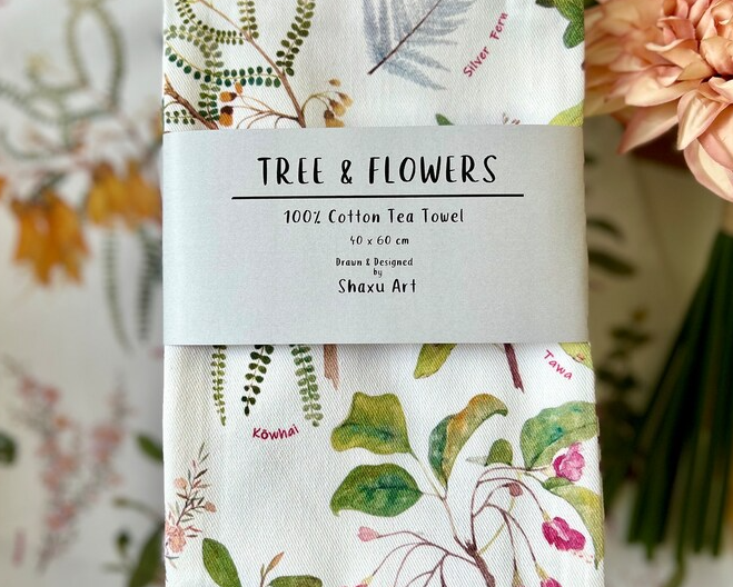 100% Cotton Tea Towel, Shaxu Art