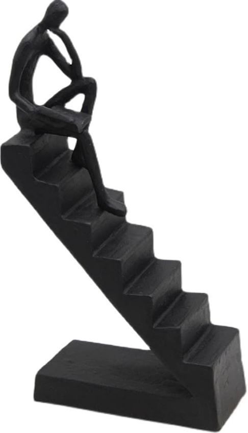 Cast Iron Statues Bookends, Design: 1. Reading on Stairs