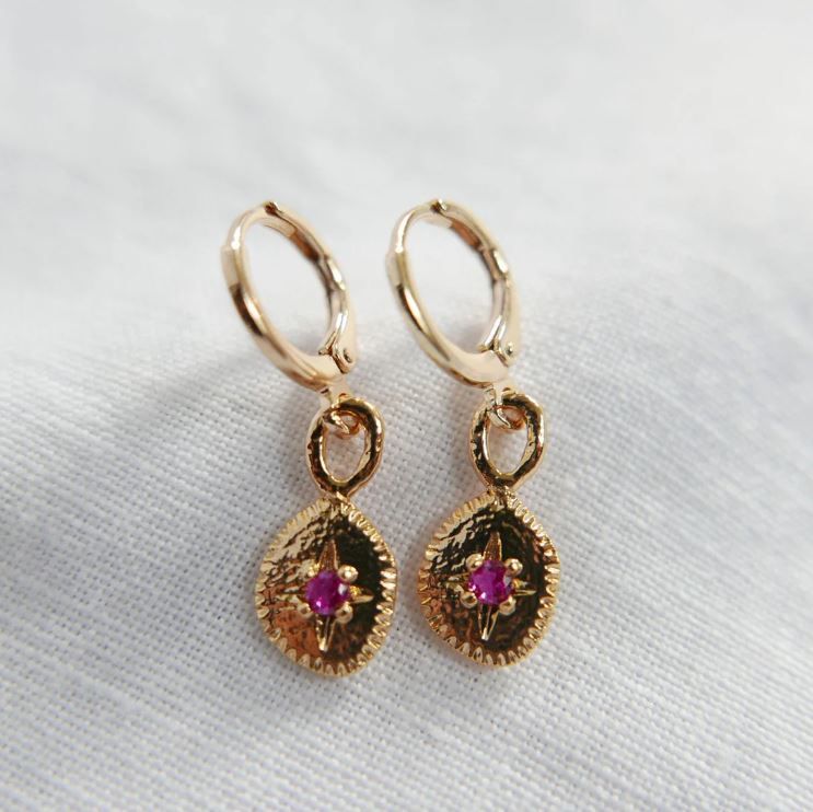 Hydrangea Ranger Earrings, Design: 1. Sun charm earrings rose