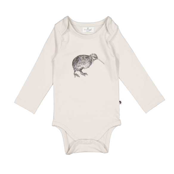 Baby Onesies, Burrow &amp; Be, Size &amp; Design: 1. Long Sleeve Onesie Kiwi 3-6months
