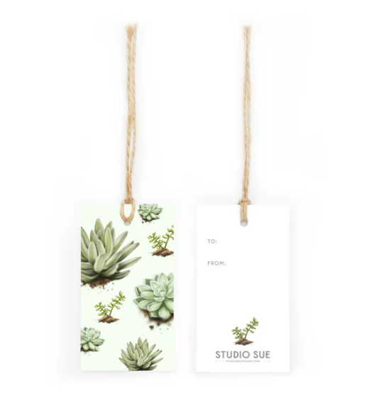 Studio Sue Gift Tags, Design: 1. Succulent
