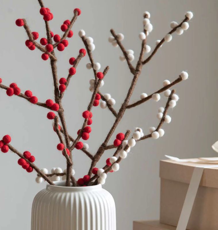 En Gry &amp; Sif Felt Stems Leaves And Flowers
