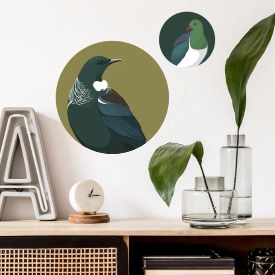 Hansby Design NZ Repositionable Art Spot Native Birds