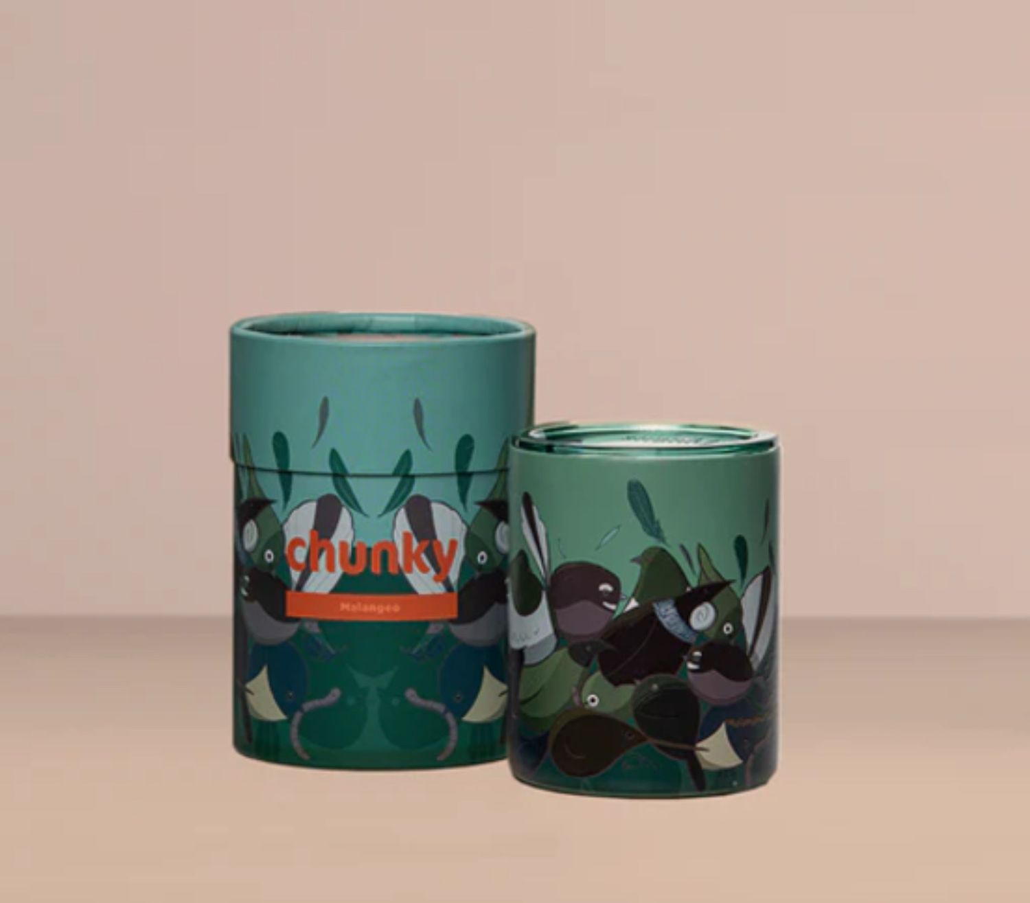 Chunky Stainless Steel Insulated Coffee Mugs, Size and Design: 1. Malangeo - Birds of NZ - Regular 296ml
