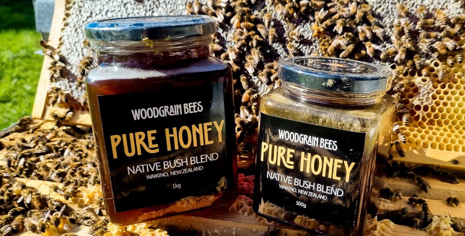 Pure Honey Woodgrain Bees Waikino Consignment