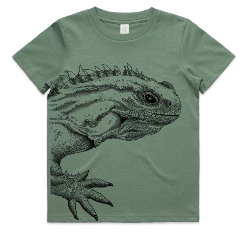 Tumbleweed T-shirts Kids, Style, Colour, Size: 1. Tuatara | Sage | 8yo