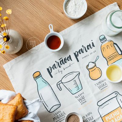 Parāoa Parai Tea Towel - Fry Bread Recipe
