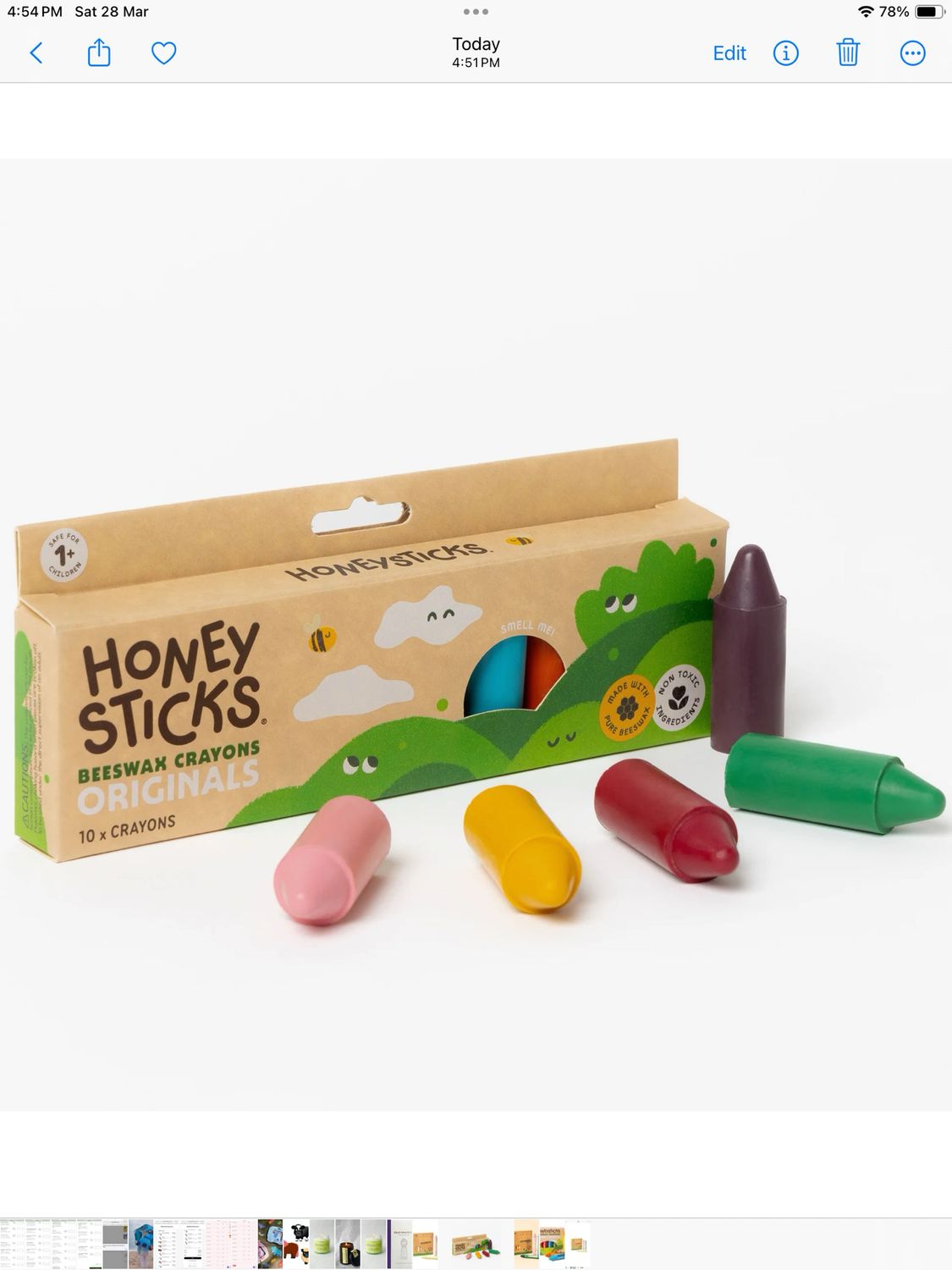 Honey sticks Beeswax Crayons, Design: 1. Originals