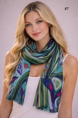 Wearable Art Scarf Fine Merino Silk