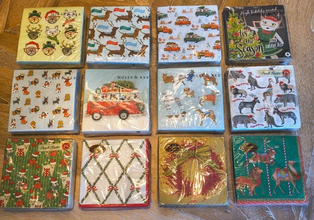 Punch studio Christmas cocktail Napkins 20 pack