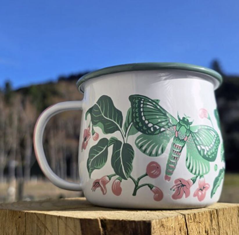 Wolfkamp &amp; Stone Enamel Mug Pūriri Moth