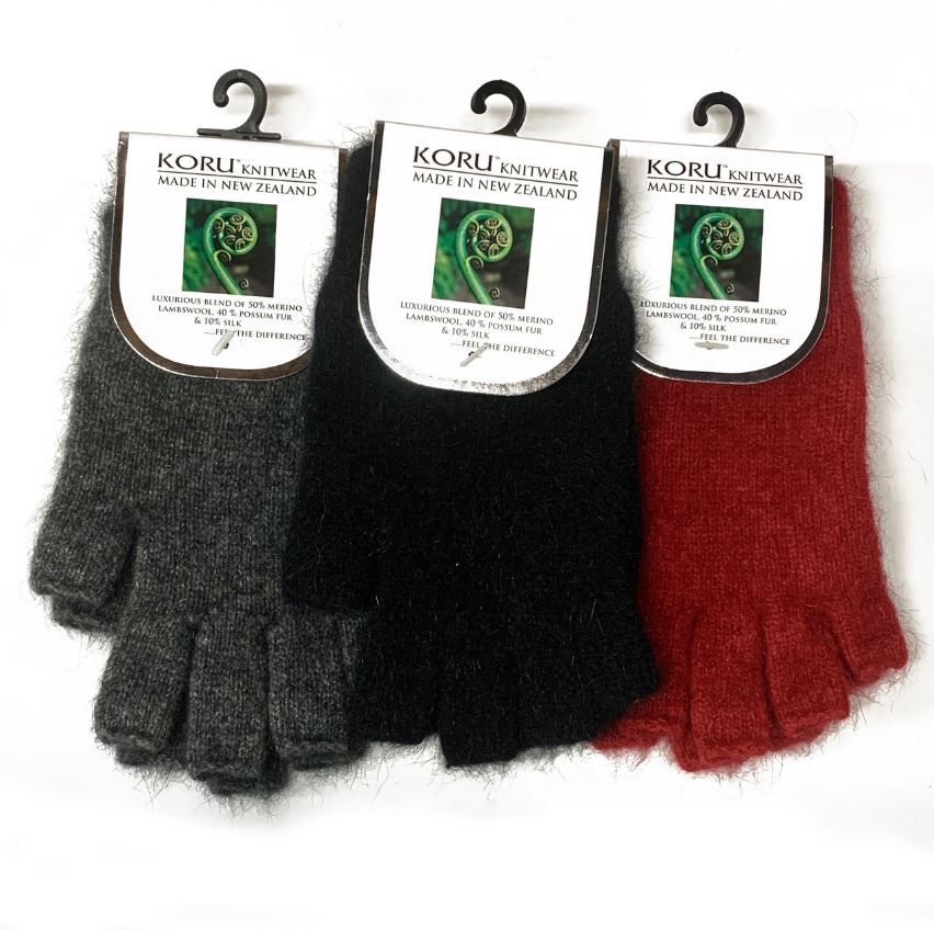Koru Knitwear Merino Possum Silk Arm Mitt Long Fingerless Gloves