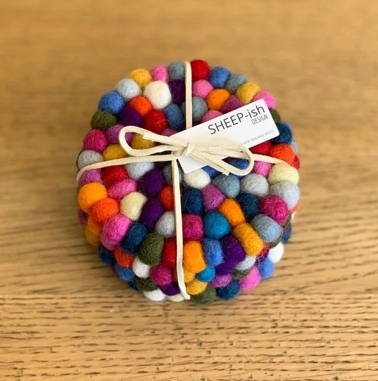 Rainbow Felt Coaster Set (4)