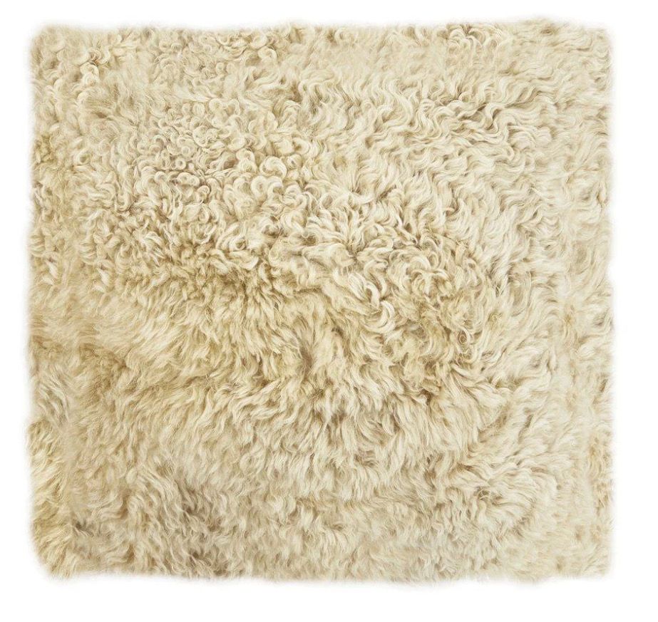 Shearling Lamb Fur Cushion Natural