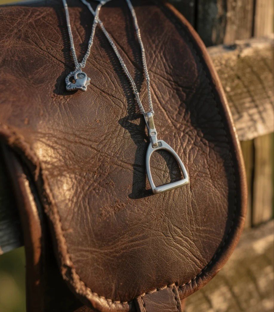 Twigg Equine Jewellery, Type: 1. Satellite Chain Stirrup Pendant Necklace