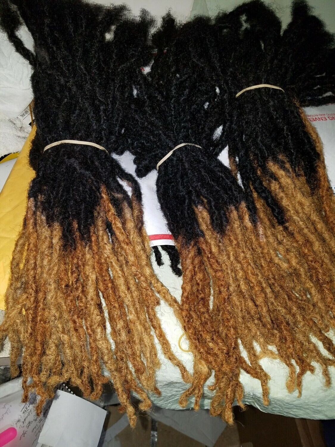 Dreadlocks handmade 10 pieces black/blonde ombre 100% human hair. $52 and up
