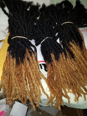 Dreadlocks handmade 10 pieces black/blonde ombre 100% human hair. $52 and up