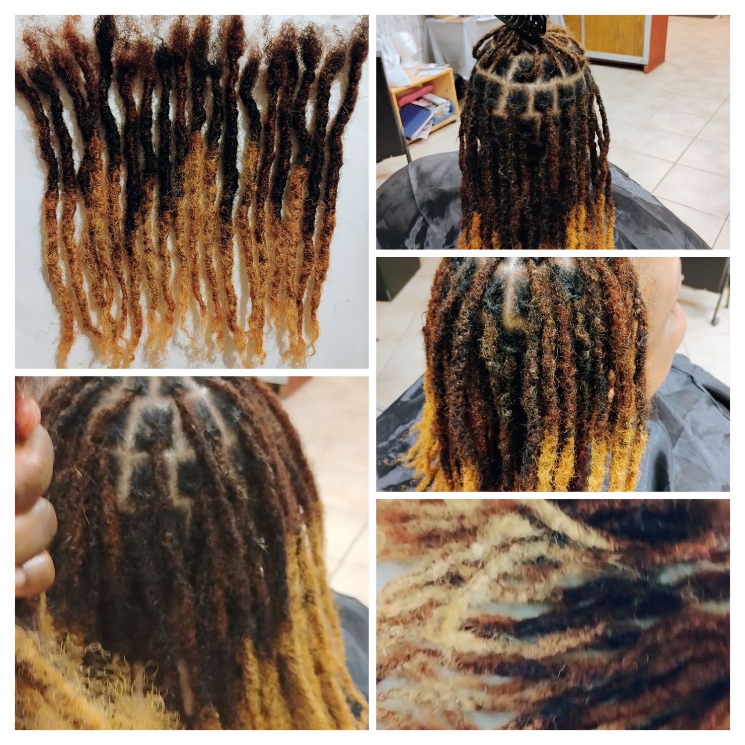 Dreadlocks hair extensions handmade human hair 10 pcs 1 cm brown/blonde