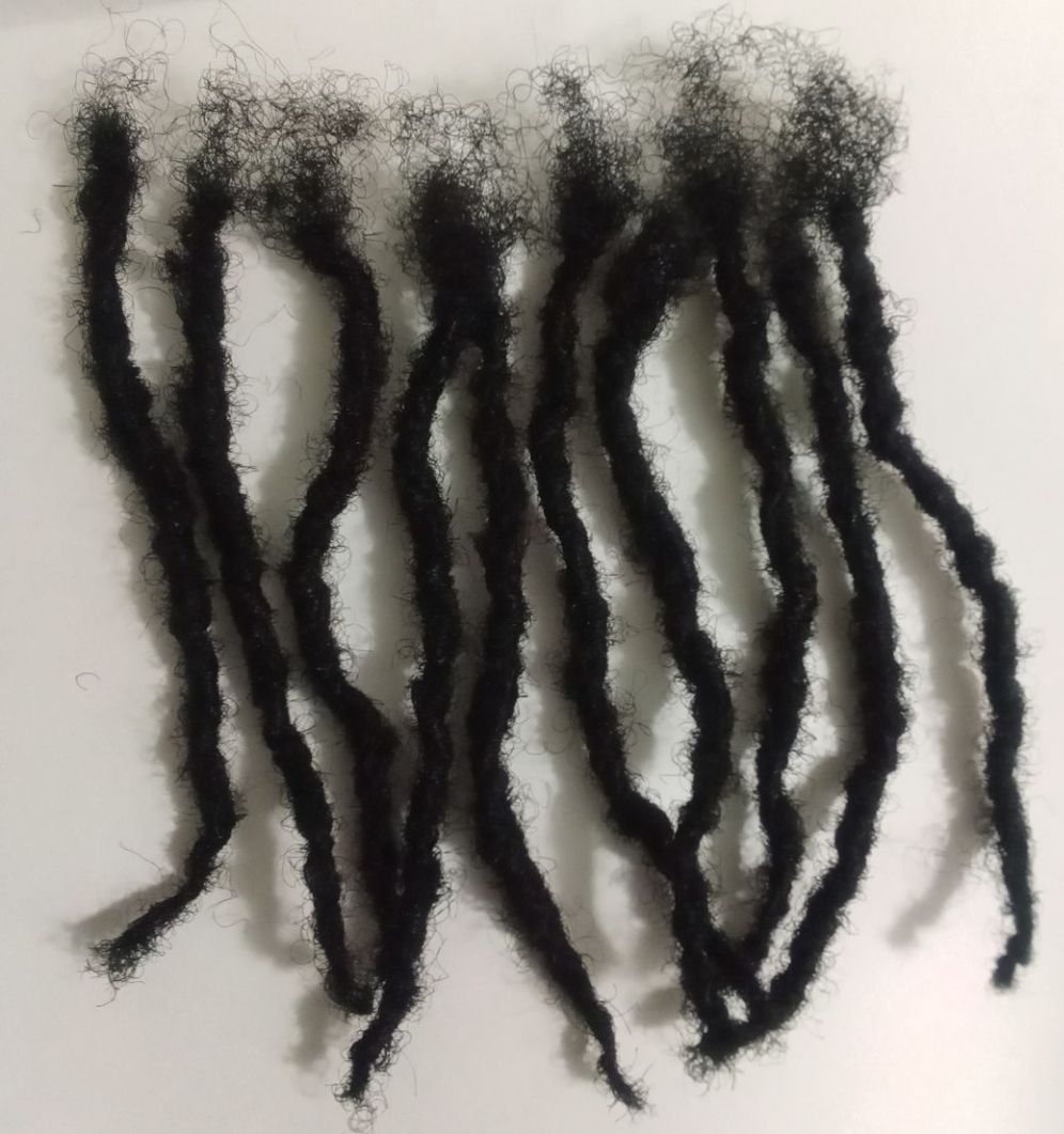 Dreadlocks handmade 30 pieces 6" long black 100% human hair.