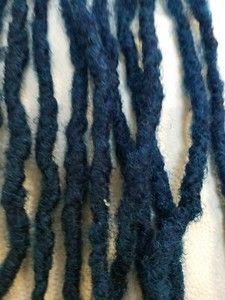100% Human Hair dreadlocs 6 pieces 1b/blue 30" long 1/4"