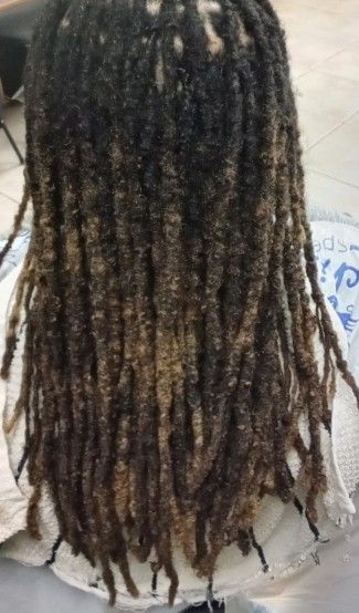 Dreadlock handmade 40 pieces 1/4" thick 10" long black 1b/30 brown tip, pencil-size