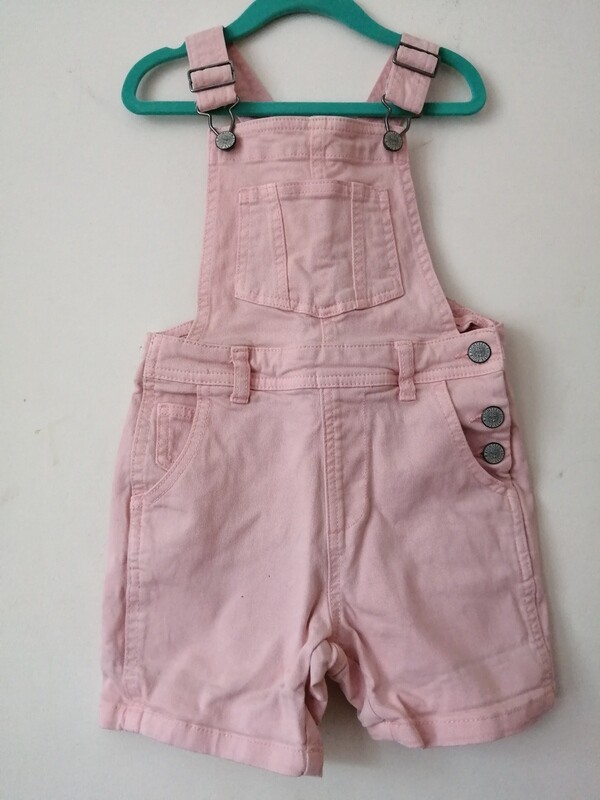 Pale Pink  dungarees size 5-6yrs old