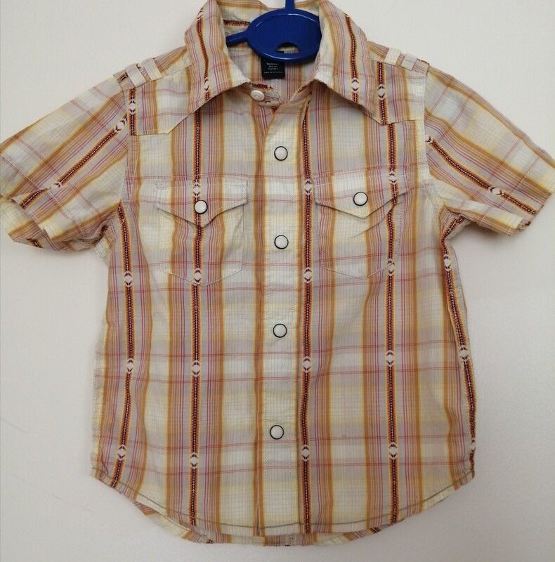 Cream Check toddler  shirt 4years old