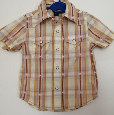 Cream Check toddler  shirt 4years old
