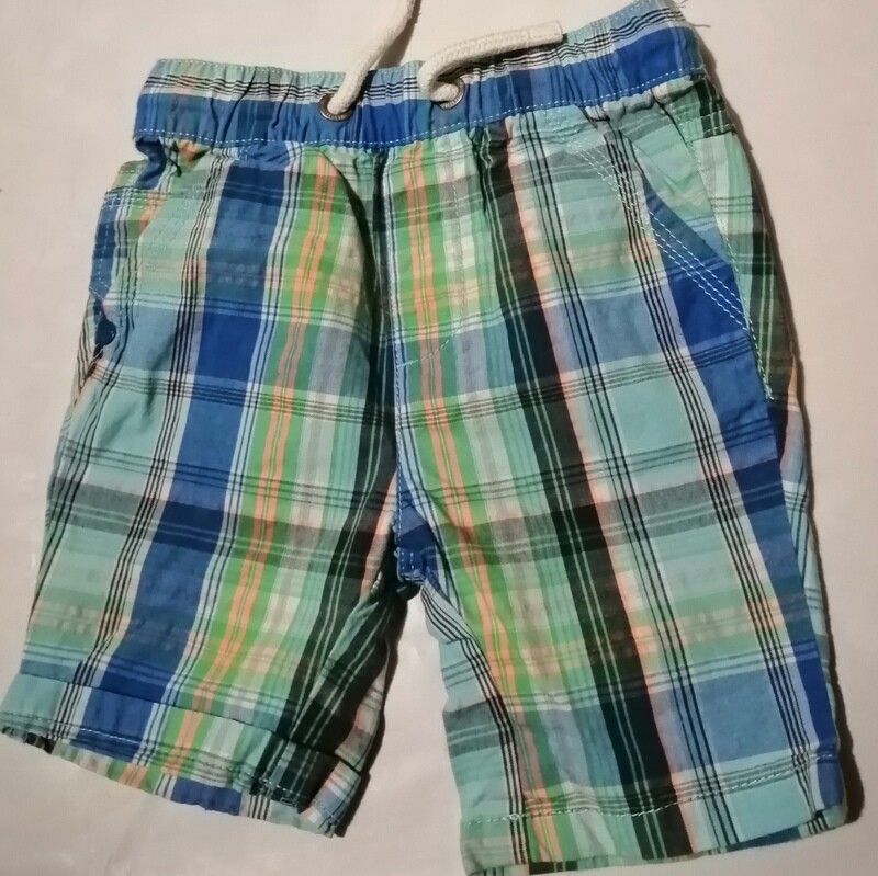 Blue Check Shorts  age 12/18 months