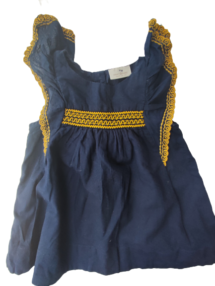 Yellow and blue dress age 6-9 Months