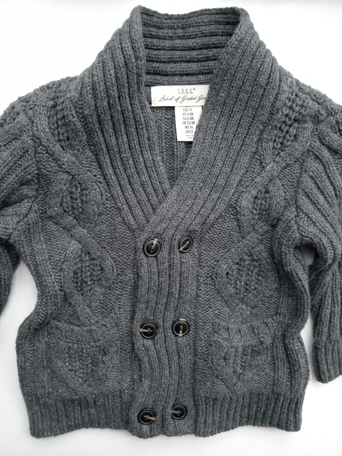 H & M Kids  Gray Cardigan Jacket age UK 6-9 Mths