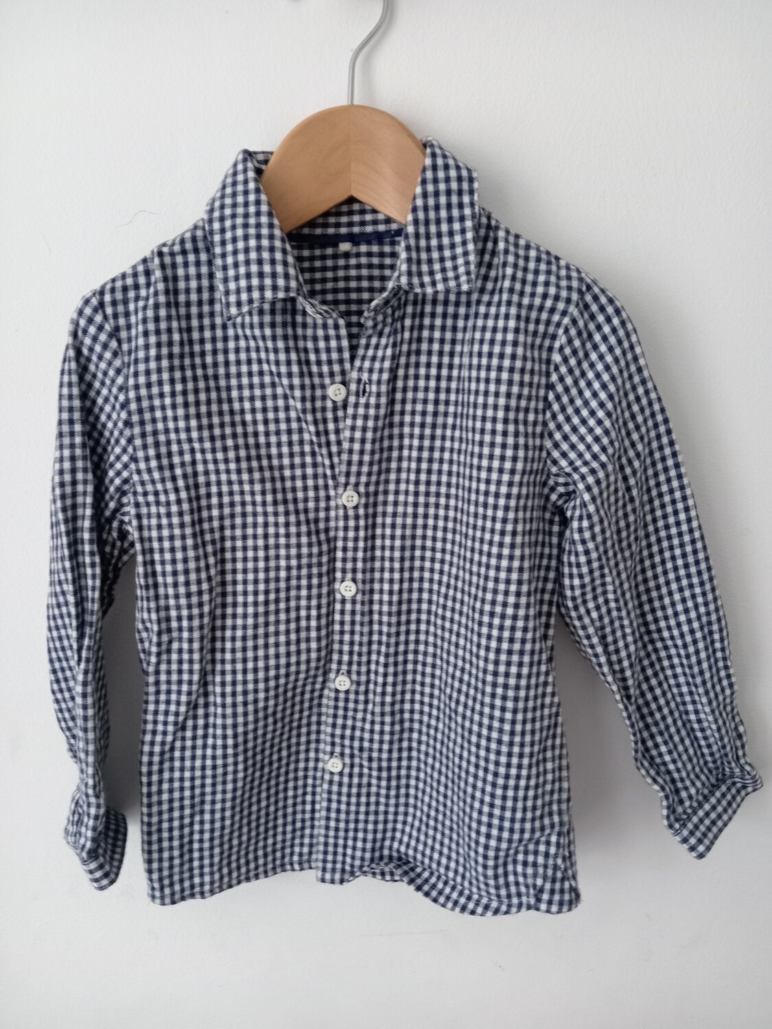M&S check blue and white shirt age uk 2-3yrs