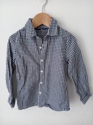 M&S check blue and white shirt age uk 2-3yrs