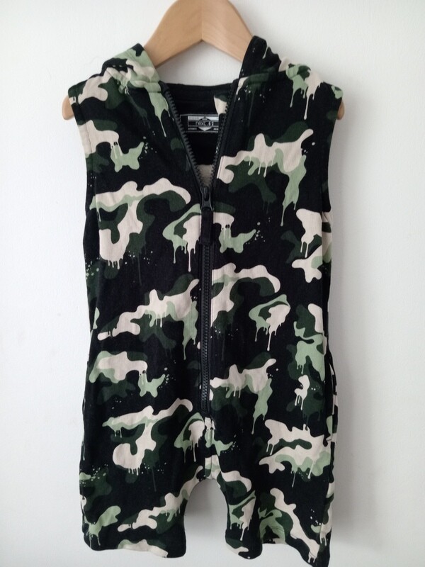 Black mixed pattern jumpsuit age 2-3yrs