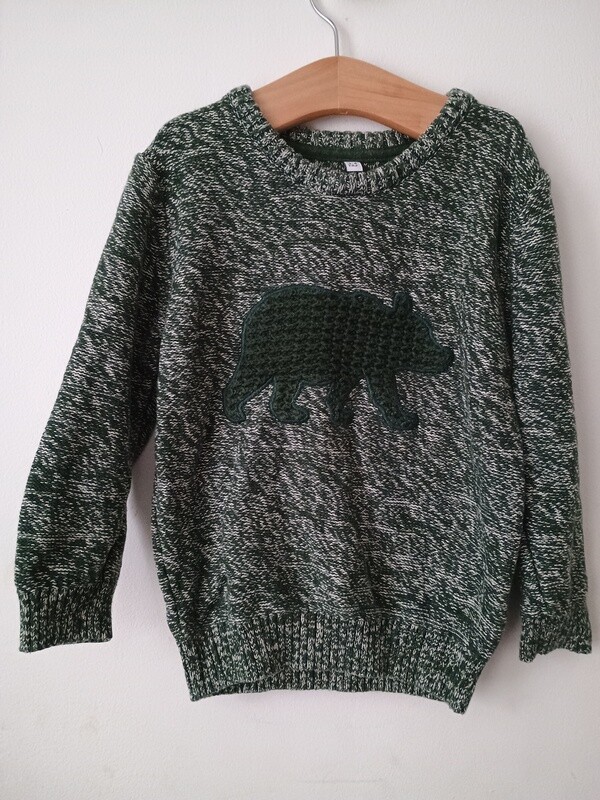 Green mixed Knitted Jumper age 3-4yrs old