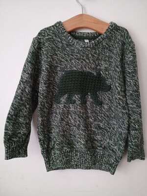 Green mixed Knitted Jumper age 3-4yrs old