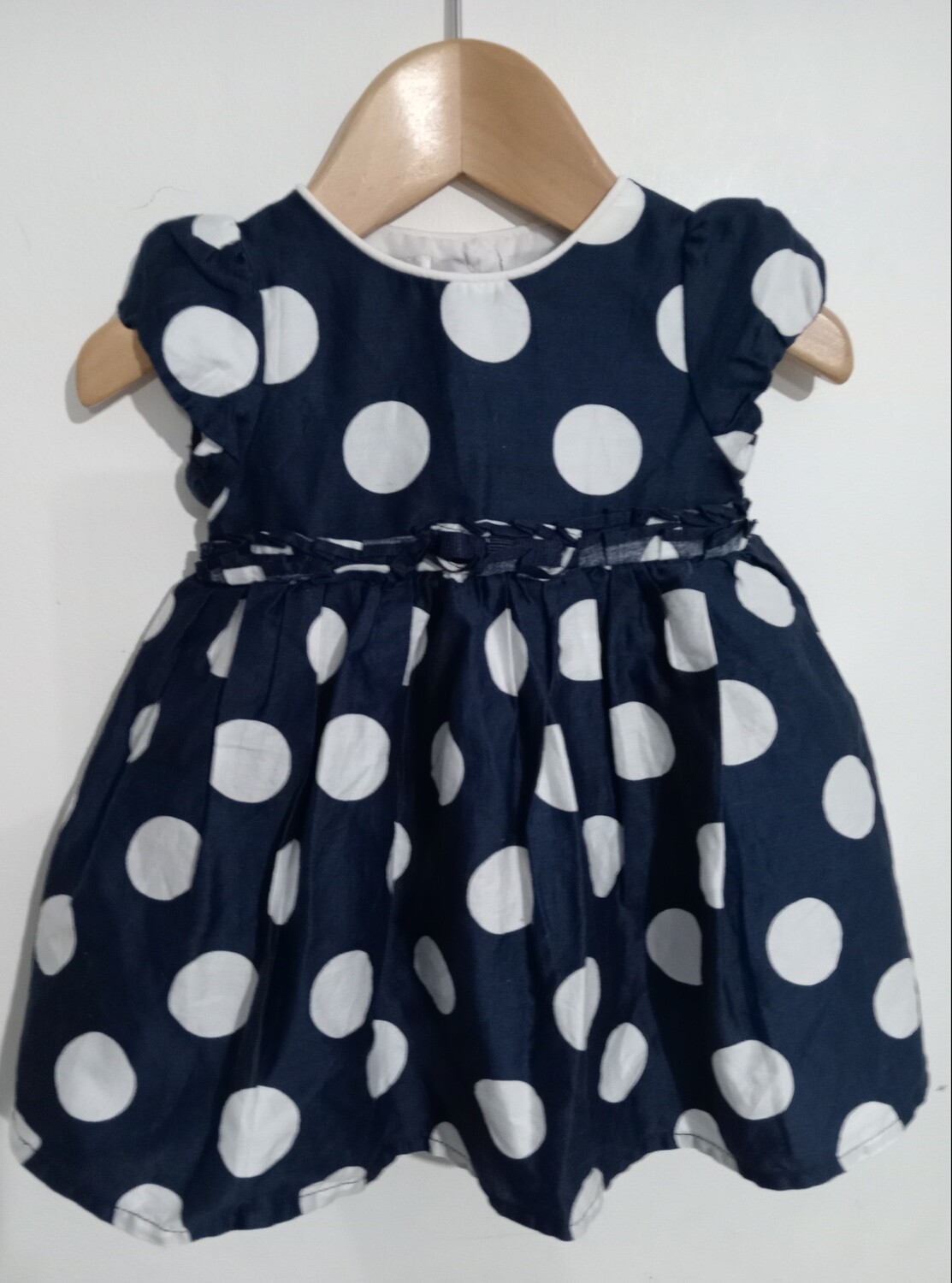 Polka dots dress Blue age 0-3 Months