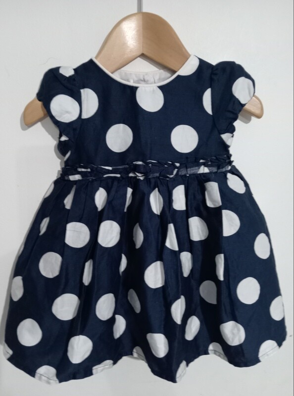 Polka dots dress Blue age 0-3 Months