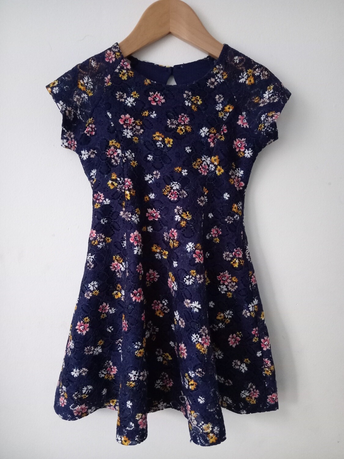 Blue flowery dress age 3/4 years old